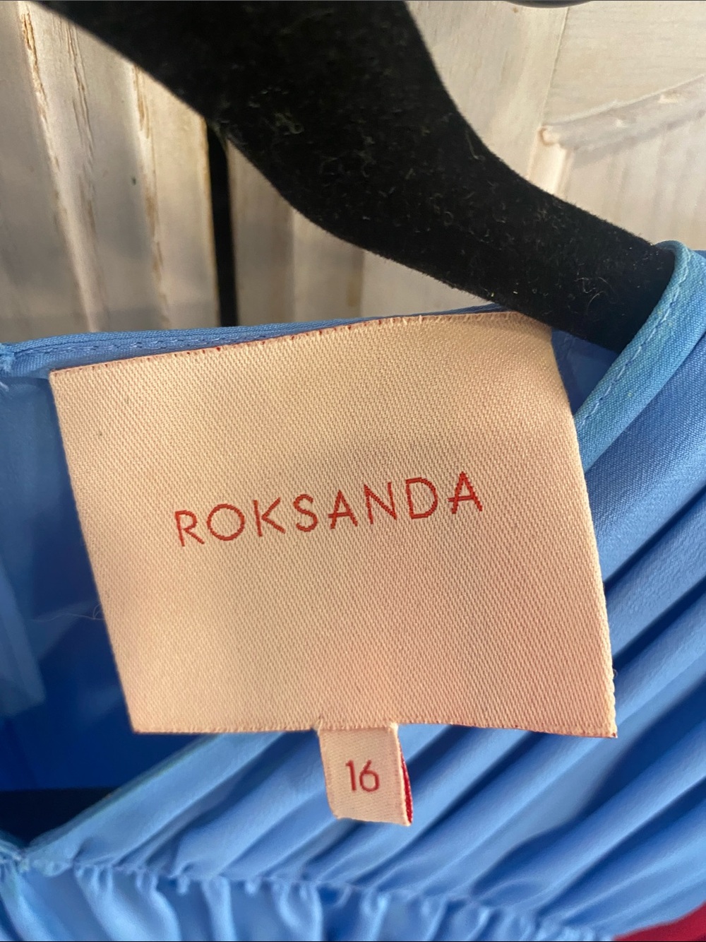 Roksanda Ilincic Sky Blue and Red Pleated Sleeveless Top - Picture 2 of 5